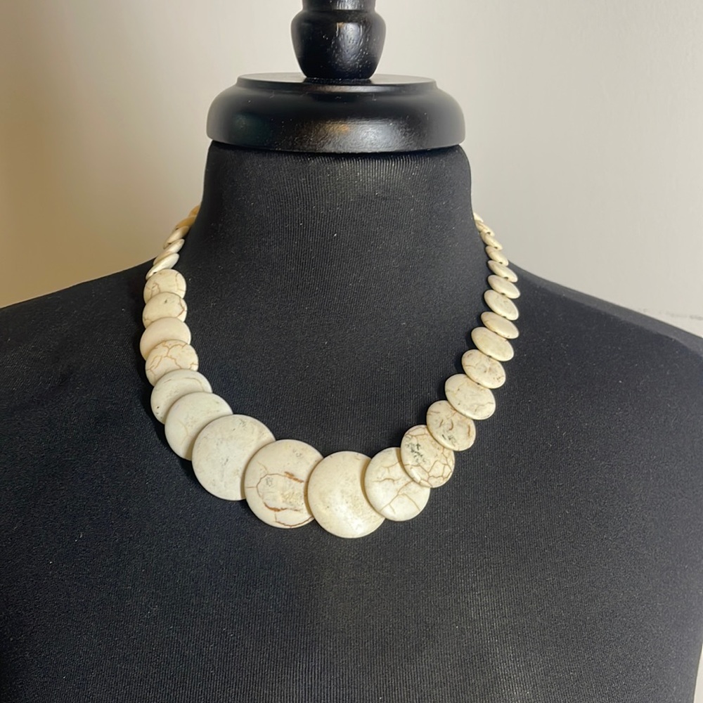 Marble Beaded Statement Necklace